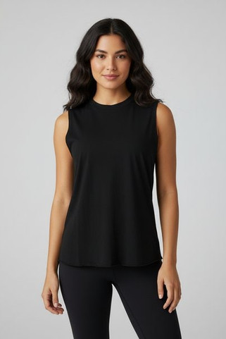 Skinni Fit SK232 - Womens High Neck Raw Edge Armhole Vest