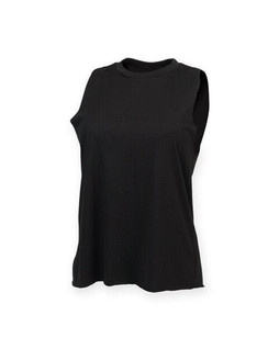 Skinni Fit SK232 - Womens High Neck Raw Edge Armhole Vest
