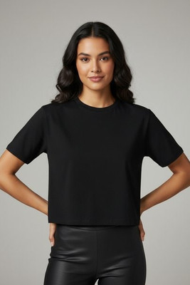Skinni Fit SK237 - Women's Cropped Boxy T-Shirt with Stretch Neckline
