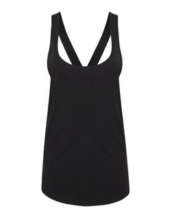 Skinni Fit SK241 - Womens Strappy Back Workout Vest with Scoop Neck