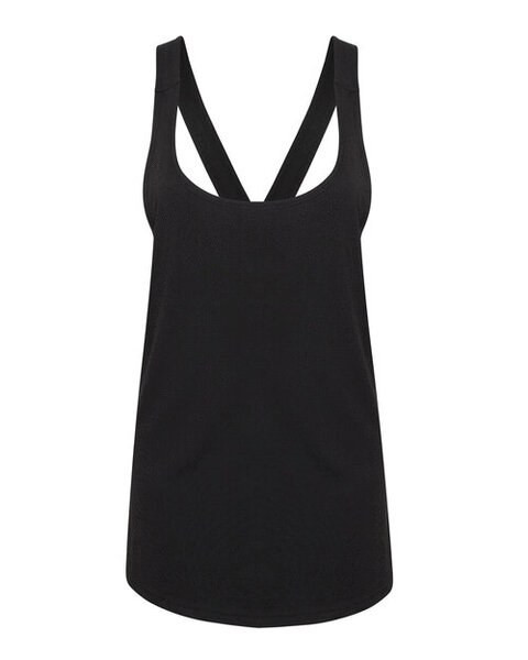 Skinni Fit SK241 - Women's Strappy Back Workout Vest with Scoop Neck