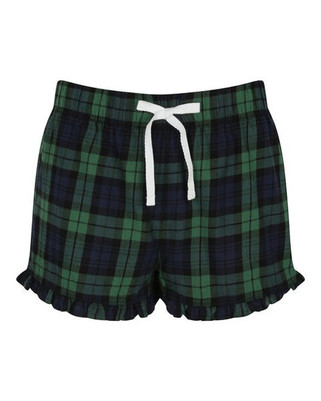 Skinni Fit SK082 - Womens Tartan Frill Hem Elastic Waist Shorts