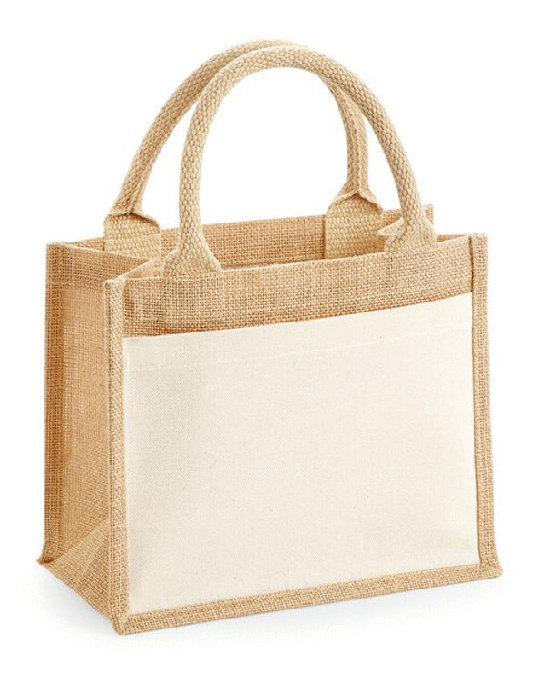 Westford mill W425 - Eco-Friendly Jute Gift Bag with Cotton Handles