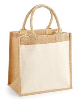 Westford mill W426 - Eco-Friendly Laminated Jute Tote with Cotton Handles