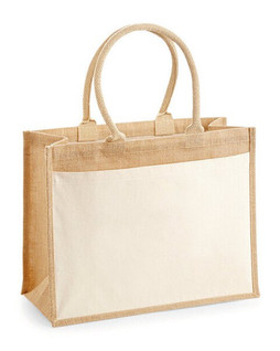 Westford mill W427 - Eco-Friendly Laminated Jute Shopper with Cotton Handles