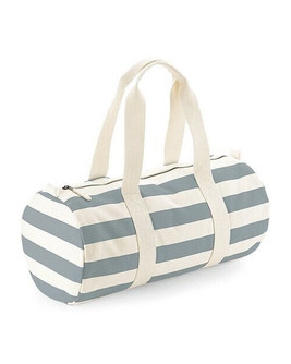 Westford mill W688 - Premium Nautical Striped Cotton Canvas Barrel Bag