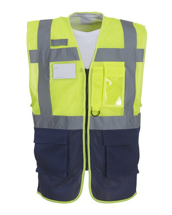 Yoko HVW820 - High-Visibility Executive Mesh Safety Vest with Pockets