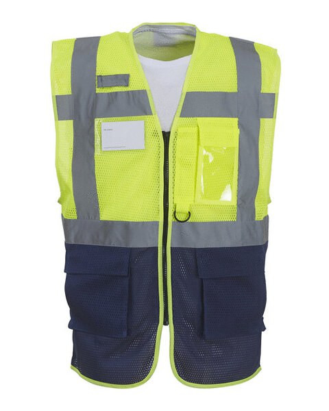 Yoko HVW820 - High-Visibility Executive Mesh Safety Vest with Pockets