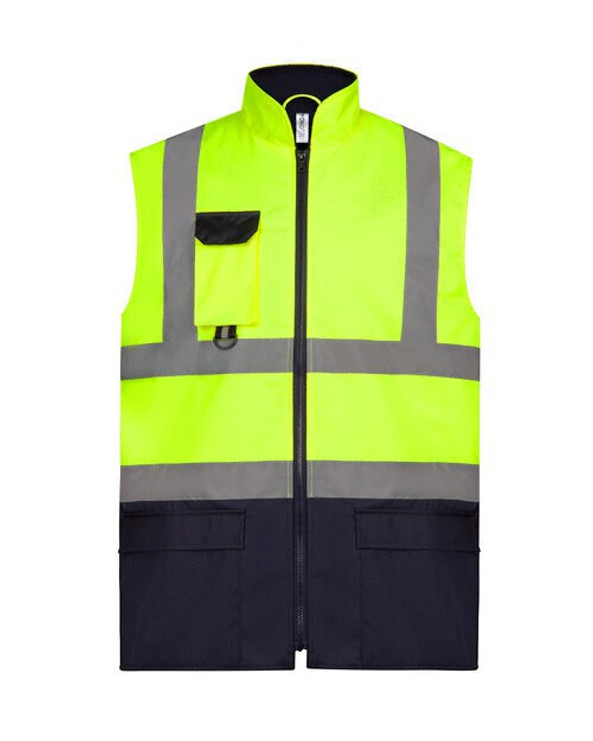 Yoko HV005 - High-Visibility Waterproof Bodywarmer with Fleece Liner