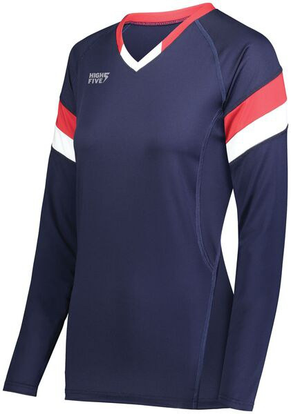HighFive 342243 - Girls Tru Hit Tri Color Long Sleeve Jersey