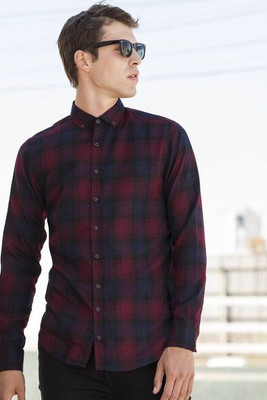 SF Men SF560 - Timeless Slim Fit Plaid Lumberjack Shirt