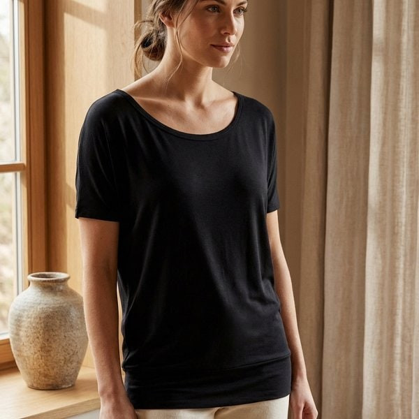 MARC CAIN T-Shirt Femme Noir Logo Coton Classique (EU 48 MARC CAIN T-Shirt Femme Noir Logo Coton Classique (EU 48