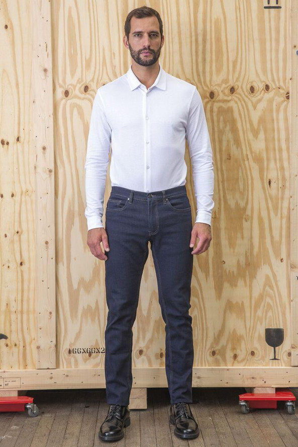 NEOBLU 03777 - Basile Herren Langarm Piqué Hemd aus Bio-Baumwolle
