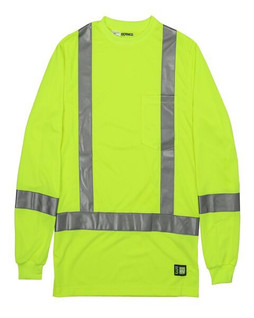 Berne HVK013T - Mens Tall Hi-Vis Class 3 Performance Long Sleeve T-Shirt
