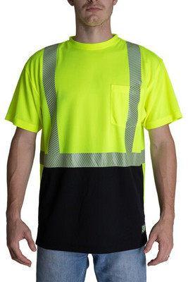 Berne HVK017 - Unisex Hi-Vis Class 2 Color Blocked Pocket T-Shirt