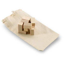 GiftRetail KC2585 - TRIKESNATS Eco-Friendly Wooden Puzzle with Cotton Bag