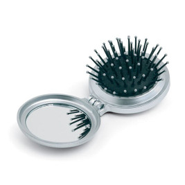 GiftRetail KC2683 - B BEAUTY Compact Foldable Hair Brush with Mirror