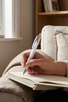 MANORS Ergonomic Black Ink Ball Pen with Rubber Grip - GiftRetail KC6217