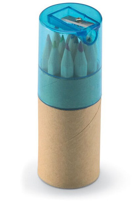 LAMBUT 12 Colored Pencils with Sharpener Tube - GiftRetail KC6230