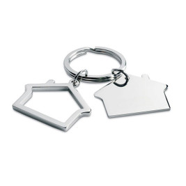 GiftRetail KC6486 - SNIPER Elegant House-Shaped Metal Key Ring with Gift Box