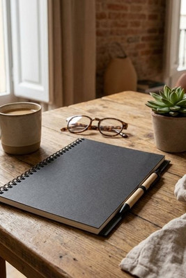 BLOQUERO PLUS Eco-Friendly Recycled Notebook with Pen Set - GiftRetail KC7013