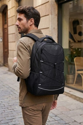 MONTE LOMO Eco-Friendly Reflective 600D RPET Backpack with Mesh Pockets - GiftRetail MO6156