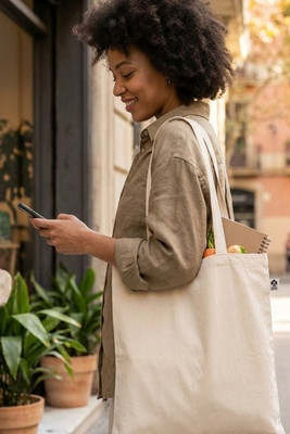 ZIMDE Eco-Friendly Organic Cotton Grocery Tote Bag - GiftRetail MO6190