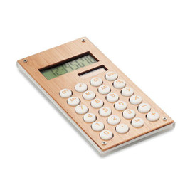 GiftRetail MO6215 - CALCUBAM Eco-Friendly Bamboo 8-Digit Dual Power Calculator