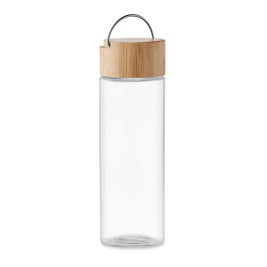 GiftRetail MO6413 - AMELAND Eco-Friendly 500ml Glass Bottle with Bamboo Lid