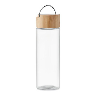 AMELAND Eco-Friendly 500ml Glass Bottle with Bamboo Lid - GiftRetail MO6413