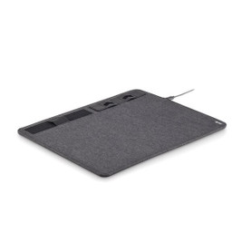 GiftRetail MO6416 - SUPERPAD RPET Eco-Friendly Wireless Charging Mouse Mat with Phone Stand