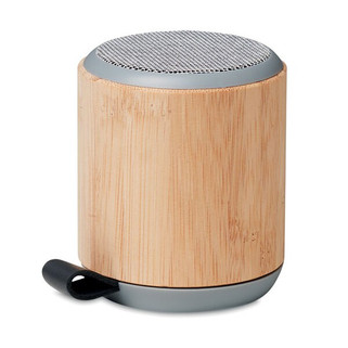 RUGLI Eco-Friendly Bamboo Wireless Speaker with Strap - GiftRetail MO6428