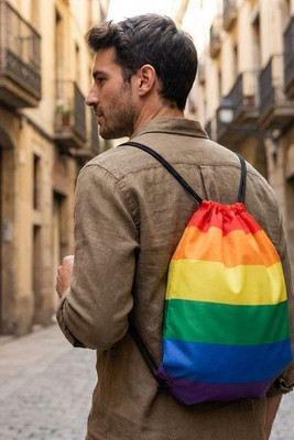 BOW Sac à cordon arc-en-ciel  RPET - GiftRetail MO6436