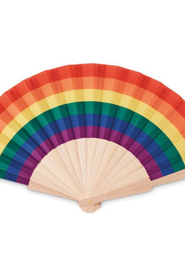 GiftRetail MO6446 - BOWFAN Rainbow wooden hand fan