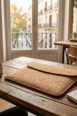 GRACE Eco-Friendly Cork Laptop Bag with Magnetic Flap - GiftRetail MO6448