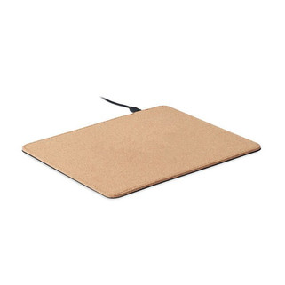 WIRELESS MATTY Eco-Friendly Cork Mouse Pad with 15W Wireless Charger - GiftRetail MO6476