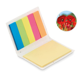 GiftRetail MO6510 - VISON SEED Eco-Friendly Seed Paper Sticky Note Pad with Page Markers