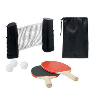 PING PONG Complete Roll Net Table Tennis Set with RPET Pouch - GiftRetail MO6517