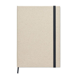 GiftRetail MO6542 - GRASS NOTES Eco-Friendly A5 Grass Paper Notebook with Elastic Strap