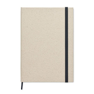 GRASS NOTES Eco-Friendly A5 Grass Paper Notebook with Elastic Strap - GiftRetail MO6542