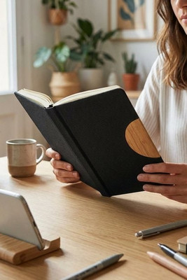 BLAMA Eco-Friendly A5 Notebook with Bamboo Smartphone Stand - GiftRetail MO6576