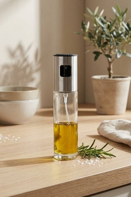 FUNSHA Elegant Glass Oil Spray Dispenser with Steel Lid - GiftRetail MO6630