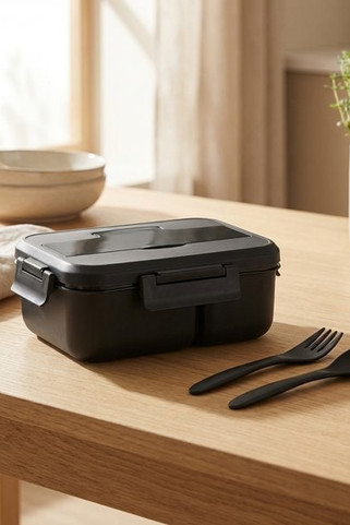 MAKAN Zweiteiliger Lunchbox-Set mit Besteck und Griff - GiftRetail MO6646