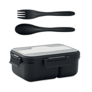 MAKAN Zweiteiliger Lunchbox-Set mit Besteck und Griff - GiftRetail MO6646