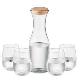 GiftRetail MO6656 - PICCADILLY Eco-Friendly Recycled Glass Carafe and Glasses Set