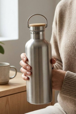 HELSINKI EXTRA Helsinki Bamboo Lid Stainless Steel Vacuum Flask - GiftRetail MO6676