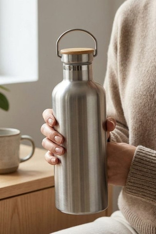 HELSINKI EXTRA Helsinki Bamboo Lid Stainless Steel Vacuum Flask - GiftRetail MO6676