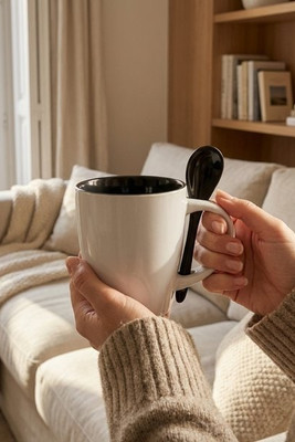 DUAL Dwukolorowy kubek z łyżeczką - GiftRetail MO7344