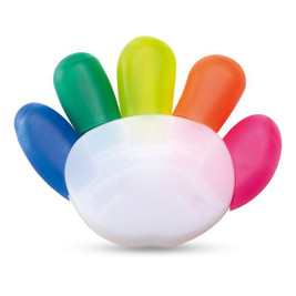 GiftRetail MO7448 - COLORE Hand-Shaped 5-Color Highlighter with Large Print Area