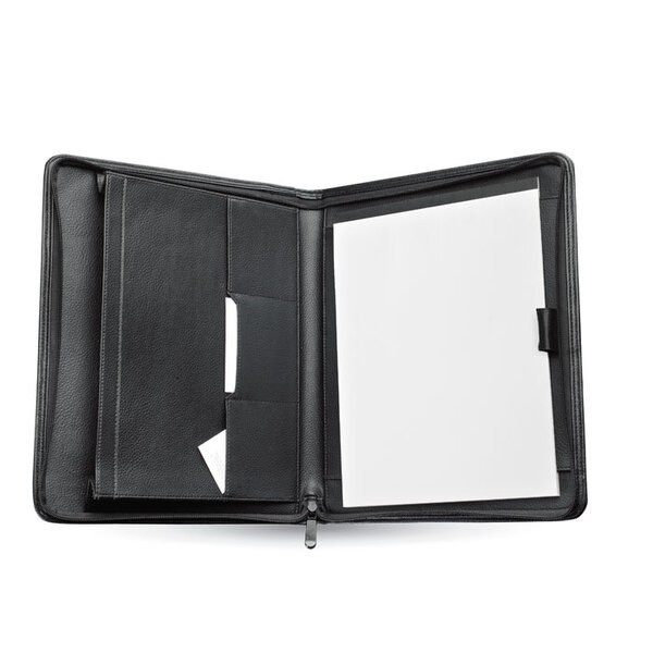 CONFERENCE Cartella Conferenza A4 in Pelle con Zip e Blocco Note - GiftRetail MO7597